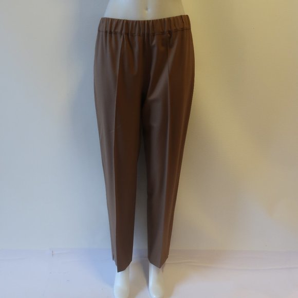 *NWT D. Exterior Brown Elastic Waist Wool Blend Pull-On Pants 44 US/8 - Picture 1 of 8